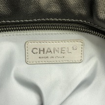 シャネル CHANEL トートバッグ A34210 パリビアリッツトートGM コーティングキャンバス×レザー 黒×アイボリー シルバー金具/ココマーク_画像7