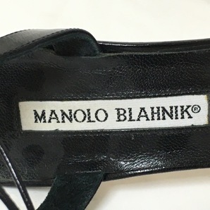 マノロブラニク MANOLO BLAHNIK サンダル 34 1/2 - レザー 黒 レディース 靴の画像5