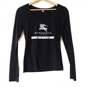 バーバリーブルーレーベル Burberry Blue Label 長袖Tシャツ サイズ38 M - 黒×ゴールド レディース ラメ 美品 トップス