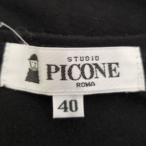 ピッコーネ PICONE 長袖Tシャツ サイズ40 M - 黒×白×マルチ レディース ラインストーン/刺繍 トップスの画像3