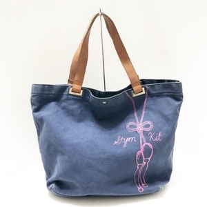  Anya Hindmarch Anya Hindmarch большая сумка - парусина × кожа темно-синий × розовый × Brown сумка 