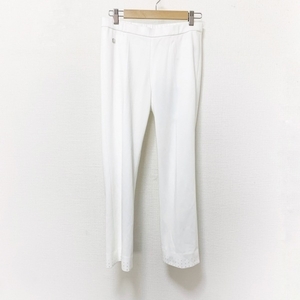 レオナール LEONARD パンツ サイズ40 M - 白 レディース フルレングス/ウエストゴム/ラインストーン 美品 ボトムス