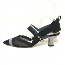 フェンディ FENDI サンダル 37 - 化学繊維 黒×グレー×ダークグレー レディース 美品 靴_画像1