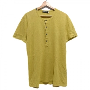ドルチェアンドガッバーナ DOLCE&GABBANA 半袖Tシャツ サイズ48 M - イエローグリーン メンズ クルーネック トップス