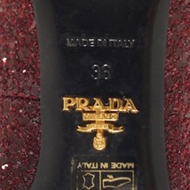 プラダ PRADA パンプス 36 - グリッター ボルドー レディース グリッター/ワンストラップ/アウトソール張替済 靴_画像6