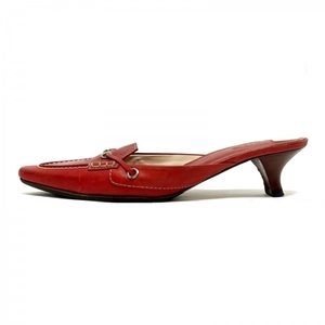  Tod's TOD'S mules 38 - leather red lady's out sole re-upholstering settled shoes 