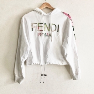 フェンディ FENDI パーカー サイズXXS XS - 白×ライトグリーン×マルチ レディース 長袖 トップス