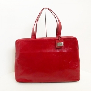 ペレボルサ PELLE BORSA トートバッグ - エナメル（レザー） 赤 美品 バッグ