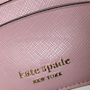 ケイトスペード Kate spade カードケース PWR00278 スペンサー カードホルダー リスレット レザー ピンク キーリング 美品 財布の画像6