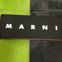 マルニ MARNI ハンドバッグ - 化学繊維×金属素材×レザー 黒×グリーン×マルチ ストライプ バッグ_画像8