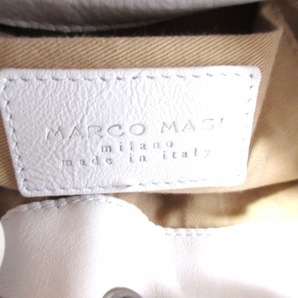 マルコマージ MARCO MASI ショルダーバッグ - レザー×ポリエステル×コットン 白×ベージュ 巾着型 バッグの画像8