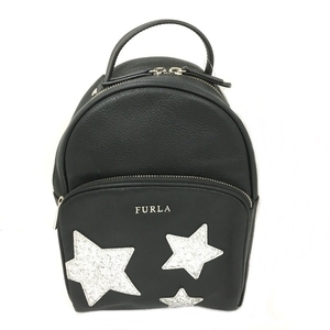 フルラ FURLA リュックサック - レザー 黒×シルバー スター(星) バッグ