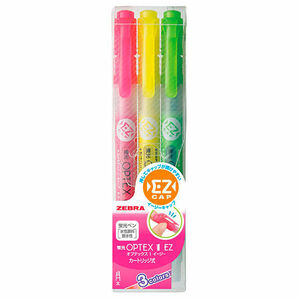 [ prompt decision ]vZEBRA highlighter 3 color set v Zebra fluorescence marker cartridge type pink yellow green stationery stationery // WKS11-3C