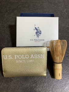 『未使用 金運上昇 ゴールド US.POLO ASSN　ポロ ２つ折り財布 金 ウォレット 』