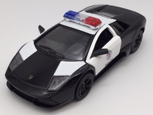 パトカー仕様 1/36 ランボルギーニ ムルシエラゴ LP640 ミニカー ポリス POLICE 黒白 輸入 外車