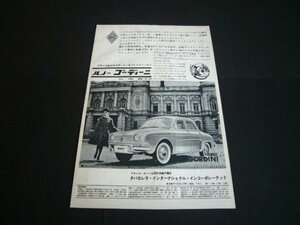  Renault do- fins Gordini advertisement taba Carrera inspection : poster catalog 