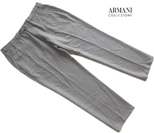 美品!!アルマーニ コレッツォーリ ARMANI COLLEZIONI*織り柄デザインレーヨンウールスラックス・パンツ XL 白×黒 エンポリオ ジョルジオ