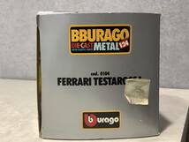 1円〜 開封済保管品 ブラーゴ BBurago フェラーリ FERRARI TESTAROSSA 1/24 cod.0104 metal モデルカー 箱にダメージ有_画像2