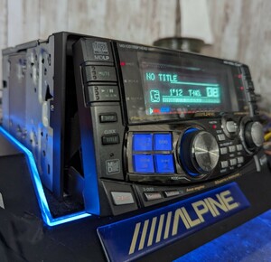 アルパイン CD MD AUX MDA-W966J bass　engine TCR X-OVER イルミネーション イコライザー グライコ DHE 旧車 昭和 平成 ALPINE