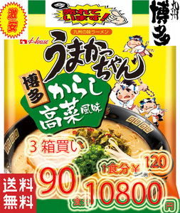 人気 博多っ子 超定番 うまかっちゃん 辛子高菜 とんこつ味 おすすめ ラーメン 全国送料無料 九州 博多 豚骨ラーメン12890