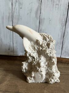 オーストラリア ハミルトンアイランド フットアートワーク購入 イルカ置物 西海岸インテリア 高級 大理石風 彫刻 1点もの