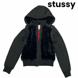 【美品】stussy 3way アウター ジャケット ベスト MA-1 ブラック