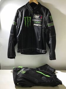 69中古品 MONSTAER バイク用 ジャケット ＆パンツ サイズL メッシュ加工 (100)