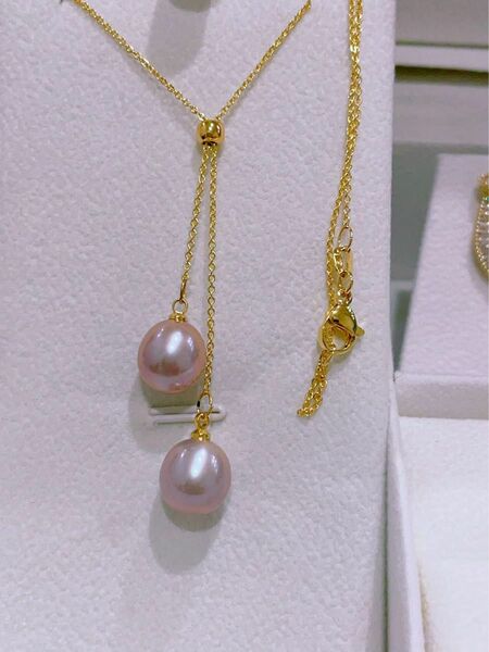 本真珠 冠婚葬祭 天然 淡水パール2個6.6mm ～7mmゆらゆら ライス型 真珠 淡水真珠 ピンク色