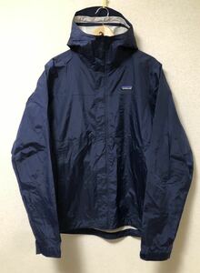 訳ありused★Patagoniaパタゴニア★マウンテンパーカーウインドブレーカートレントシェルジャケットジャンパー★濃紺ネイビー★メンズM古着