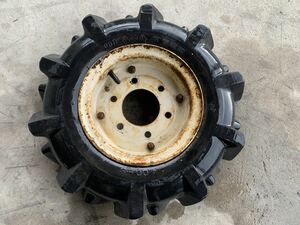 Y-95 タイヤ OKADA TYRE 4.00-8 1本 耕運機 管理機 農業機械 タイヤ 中古タイヤ ホイール付き