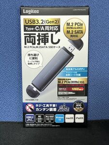 【新品未開封！】 Logitec USB3.2(Gen2)対応M.2 SATA &NVMe SSDケース LGB-PNVSUAC