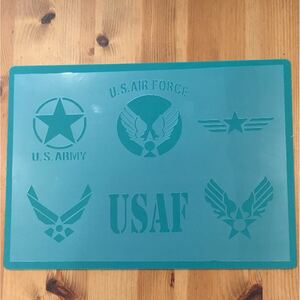 No.129 stencil seat U.S.A.F. profitable assortment Setagaya base Air Force AIR FORSE ARMY man front interior DIY stencil plate military 