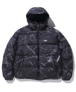 ダウン90%★RIPSTOP HOODED DOWN JACKET XLARGE★Lサイズ/カモ柄