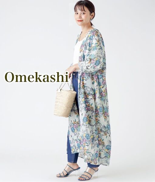 Omekashi オメカシ 長袖シャツワンピース ボタニカル 花柄