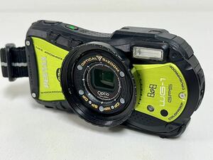 1h PENTAX ペンタックス Optio WG-1 GPS コンパクト デジタル カメラ イエロー ブラック カラビナ 付き
