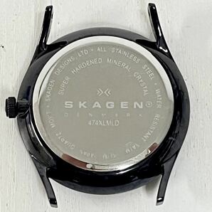1h 電池交換済み SKAGEN DENMARK スカーゲン クォーツ メンズ 腕時計 474 XLMLD デイト ブラウン 文字盤 QZの画像7