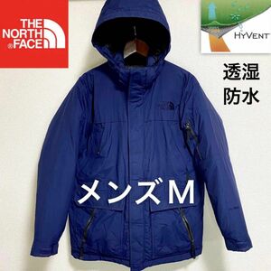 美品特価! ノースフェイス ダウンジャケット メンズM 透湿防水 フード着脱可能 THE NORTH FACE ロゴ刺繍