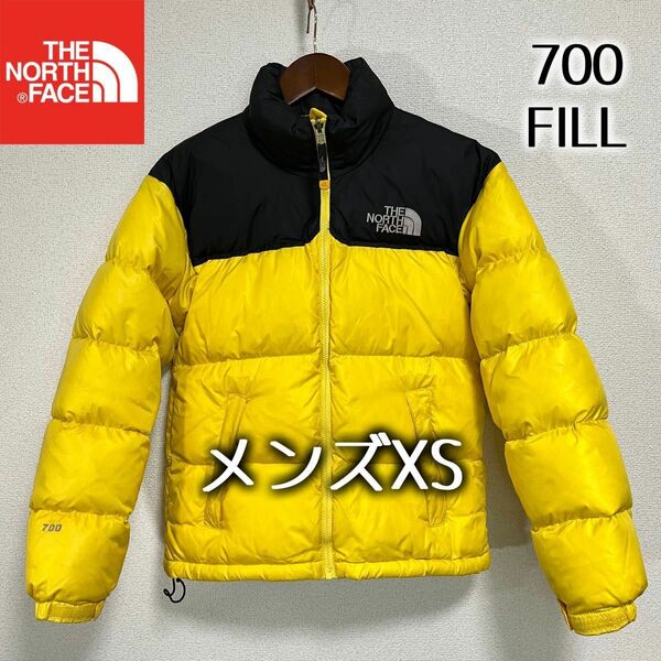 美品人気 ノースフェイス ヌプシダウンジャケット 700フィル メンズXS THE NORTH FACE ロゴ刺繍 フード付き