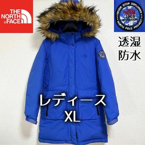 美品!希少 THE NORTH FACE KARA ダウンコート レディースXL ノースフェイス フード着脱可 ロゴ刺繍