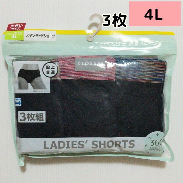 4L【3枚セット】 ショーツ レディース 下着 パンツ インナー 肌着 女性用 3XL 大きいサイズ 新品b