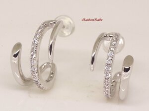 *18K RGP платина diamond CZ серьги-кольца yp4997