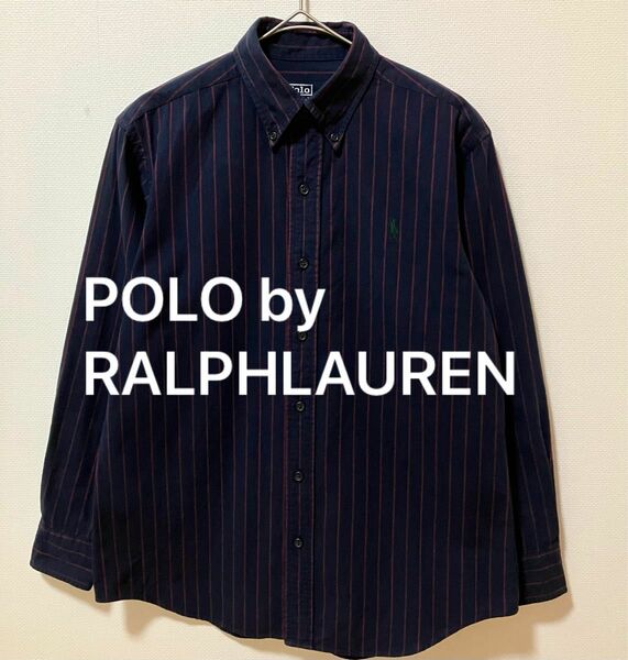 POLO by RALPHLAUREN ラルフローレン　ポニー刺繍ロゴ　ボタンダウンストライプシャツ