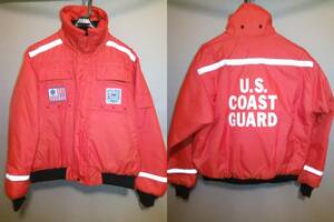 レアな「U.S.COAST GUARD」(USCG)のロゴ入り! フローティングジャケット。視認性抜群の色!取説書面(?)付き　★MENS L～XLサイズ相当。
