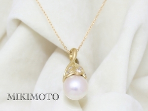 ★MIKIMOTO ミキモト★K18 あこや真珠 ダイヤモンド ネックレス