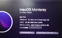 ◆大容量メモリ・SSD搭載◆Apple MacPro(Late2013) A1481 ◆12コアIntel Xeon E5-2.7GHz/32GB/SSD1TB/OS12.6.2◆_画像7