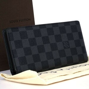 【使用僅か 極美品】ルイヴィトン Louis Vuitton ダミエ グラフィット ポルトフォイユ ロン 札入れ メンズ 定価約8万 E00001