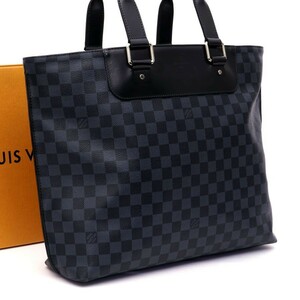 【極美品】 ルイヴィトン Louis Vuitton ダミエ カバ ヴォワヤージュ コバルト トートバッグ A4収納 メンズ 1円 約27万 2010