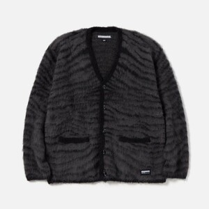 23秋冬　Lサイズ　ブラック　TIGER PATTERN MOHAIR CARDIGAN　(232FUNH-KNM02)　ネイバーフッド　NEIGHBORHOOD　モヘアカーディガン