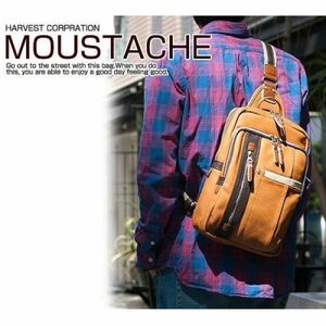 ☆ 底値対応 大人気 ボディバッグ メンズ ワンショルダー レディース MOUSTACHE YVQ-5998 ブラック ☆