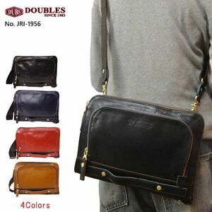 * natural material use cow leather original leather 2way JRI 1956 harvest HARVEST double sDOUBLES clutch bag shoulder bag dark brown *